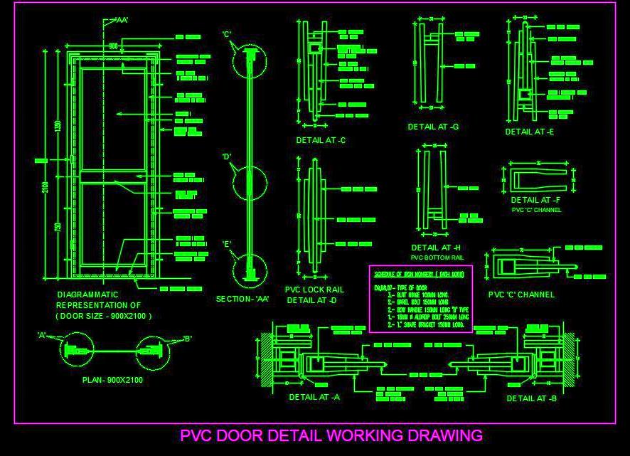 PVC Door Design CAD Detail